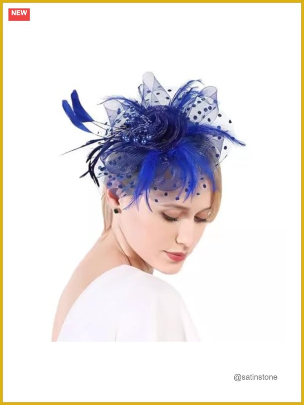 Fascinator Hat Mesh Feathers Headband Tea Party Derby Headwear
